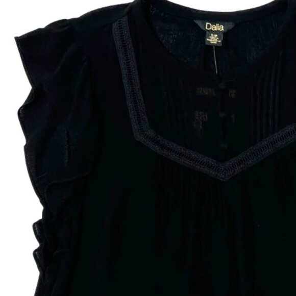 NEW Dalia Crepe 100% Viscose Top | Black - Picture 3 of 5